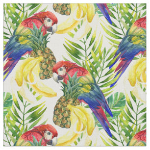 Tissu Perroquets et fruit tropical
