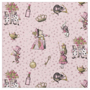 Tissu Personnage d'Alice au pays des merveilles sur un p
