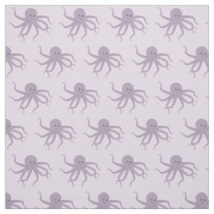 Tissu Personnage d'Octopus mauve de dessin animé souria