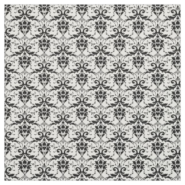 Tissu personnalisé - noir et blanc Damas (Échantillon)