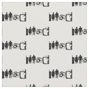 Tissu PERSONNE FEMME Motif DE TÉLÉVISION CAMERA