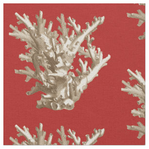 Tissu Petit corail en rouge