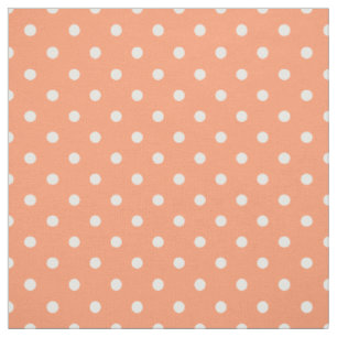 Tissu Petite pêche de corail de point de polka
