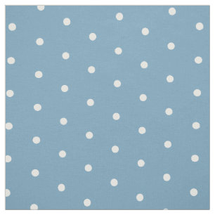 Tissu Petits Pois blancs sur le bleu de la Caroline douc