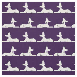 Tissu Pharaon Hounds Chiens égyptiens violet et blanc
