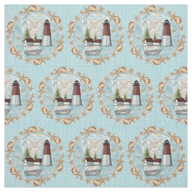 Tissu Phare de Rhode Island Shells (Échantillon)