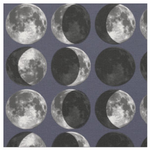 Tissu Phases de la lune. Ciel étoilé noir noir Abstrai
