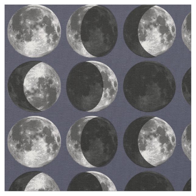 Tissu Phases de la lune. Ciel étoilé noir noir Abstrait (Fermer)