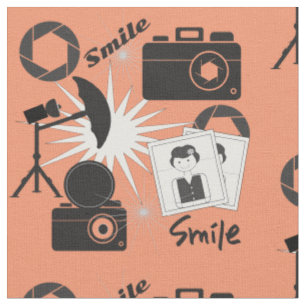 Tissu Photographie Camera Smile Fun Photographes Motif