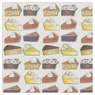Tissu Pi Day Apple Banana Citrouille clé Lime Pie tranch