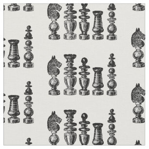 Tissu Pièces de Jeu d'Échecs Art Vintage