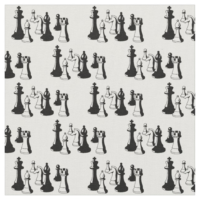 Tissu Pièces de Jeu d'Échecs Art Vintage #2 (Fermer)