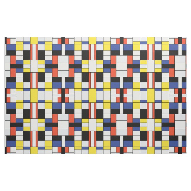 Tissu Piet Mondrian Composition A - Art Moderne Abstrait (Fat Quarter)