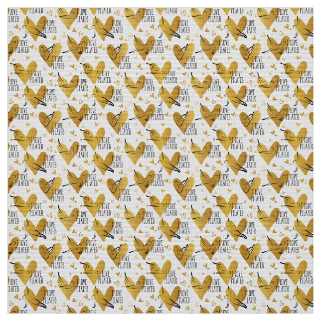 Tissu Pilates Poses Motif sans couture couleur or (Échantillon)