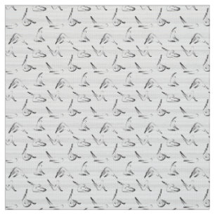Tissu Pilates Poses Motif sans couture en noir