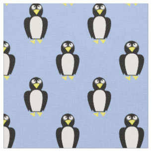 Tissu Pingouins mignons Enfants Bébé Pépinière bleu clai
