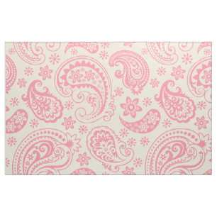 Tissu Pink Et beige Vintage paisible Motif