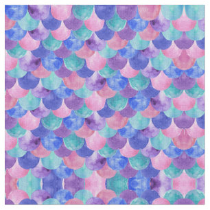 Tissu Pink Purple Blue Aquarelle Turquoise Étales de sir