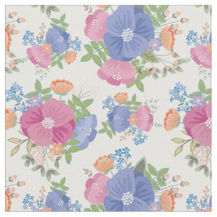 Tissu Pink Purple Pastel Floral