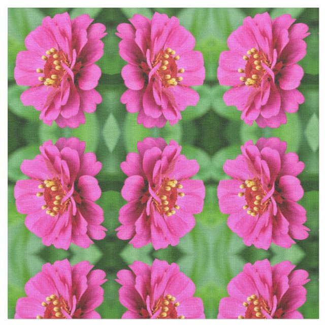 Tissu Pink Zinnia Flower Motif naturel (Fermer)