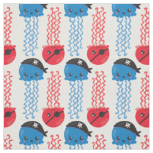 Tissu Pirate Jellyfish, Motif de méduses, Sea Animaux