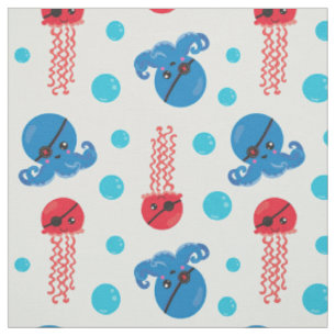 Tissu Pirate Octopus, Pirate Jellyfish, Sea Animaux