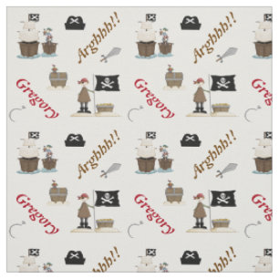 Tissu Pirates et bateaux pirates personnalisés avec le n