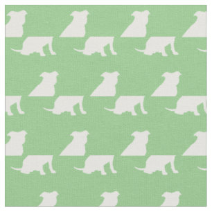 Tissu Pitbulle Chien Silhouette Animal Pit Bull Sage Ver