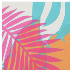 Tissu PixDezines forêt tropicale turquoise/orange/jaune/