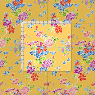 Tissu PixDezines kiku/chrysanthèmes/do-it-yourself arriè