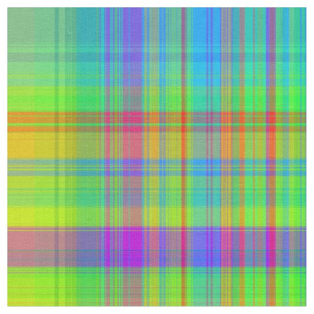 Tissu Plaid Arc-en-ciel Bluisantes de couleurs (Fermer)