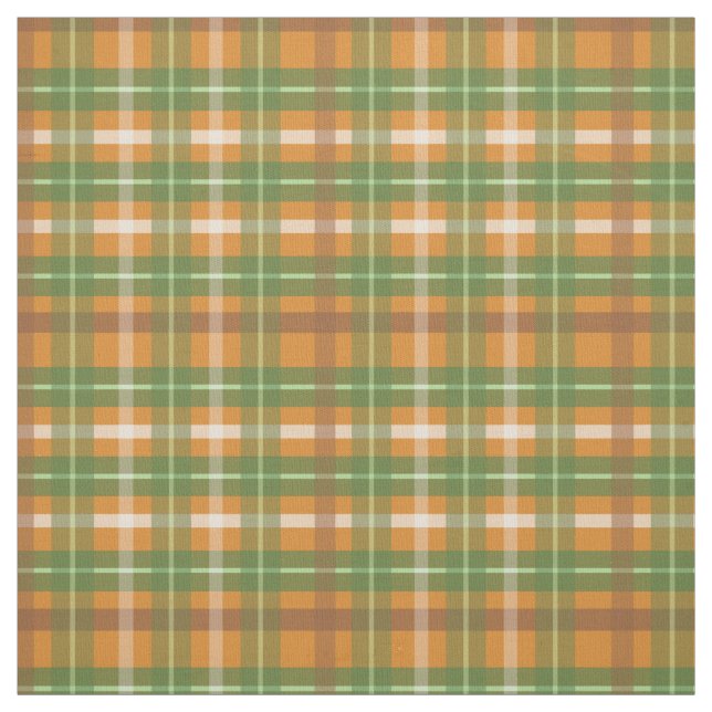 Tissu Plaid automne vert et orange (Échantillon)