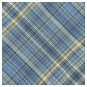 Tissu Plaid bleu et jaune