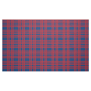 Tissu plaid bleu et rouge