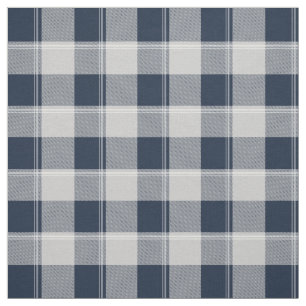 Tissu Plaid de bûcheron bleu marine et gris
