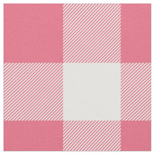 Tissu Plaid de buffle rose et blanc rustique