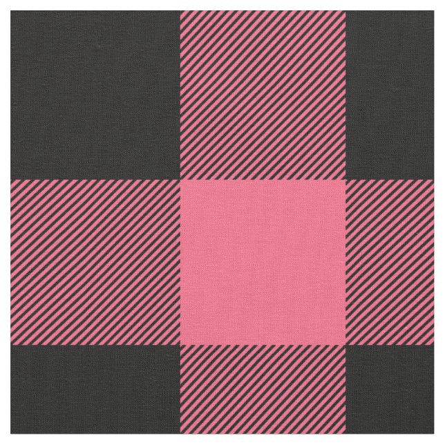 Tissu Plaid de buffle rose et noir rustique (Fermer)