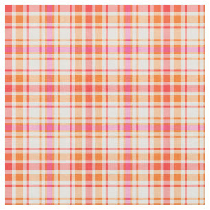 Tissu Plaid de mode d'orange et de roses indien