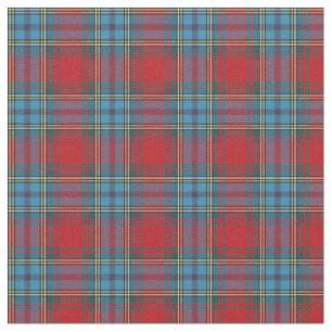 Tissu Plaid écossais bleu et rouge vintage