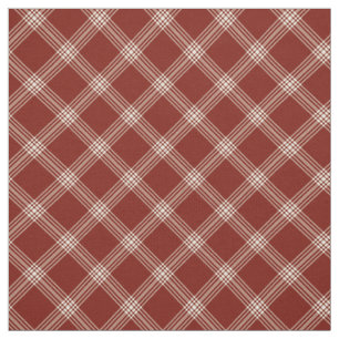 Tissu Plaid en diagonale rouge et blanc