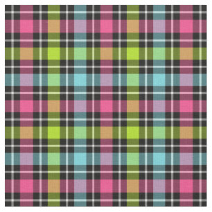 Tissu Plaid Girly Checkered au néon