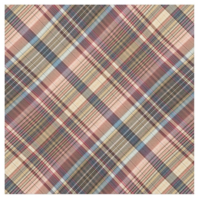 Tissu Plaid multicolore en pastel (Fermer)