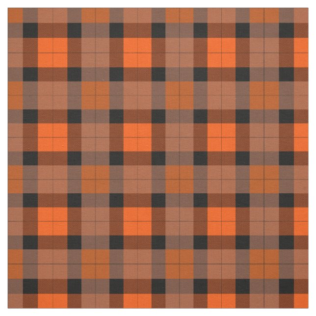 Tissu Plaid noir orange d'automne (Échantillon)