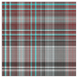 Tissu Plaid rouge, gris et turquoise