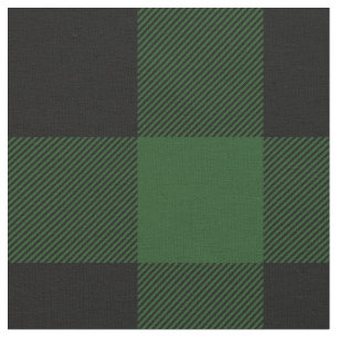 Tissu Plaid rustique de bisons verts et noirs