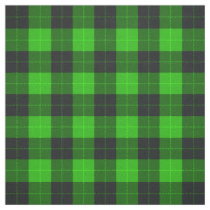 Tissu Plaid /tartan motif vert et noir