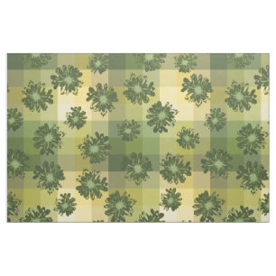 Tissu Plaid vintage de Verseau et floral psychédélique