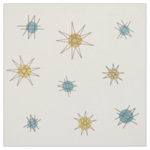 Tissu Planètes Starburst Spoutnik de l'ère atomique