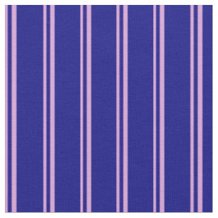 Tissu Plum et bandes bleues