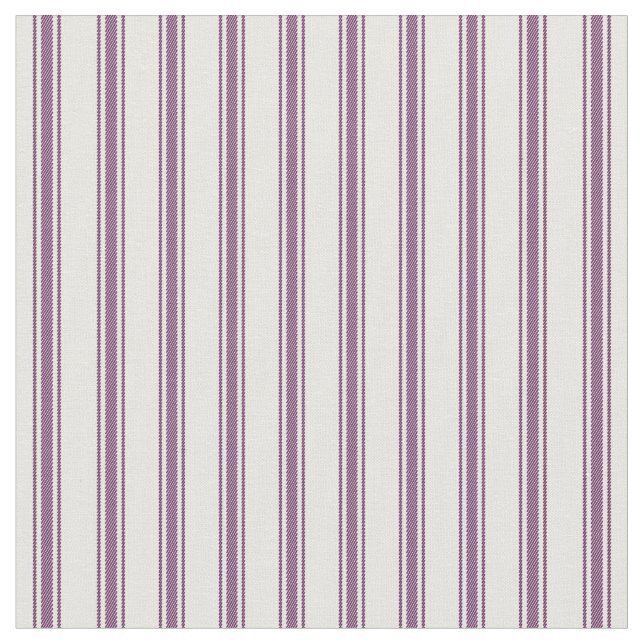 Tissu Plum Purple et blanc classique Ticking Stripes (Fermer)